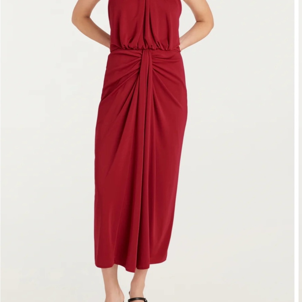 Cinq à Sept Red Draped Dress